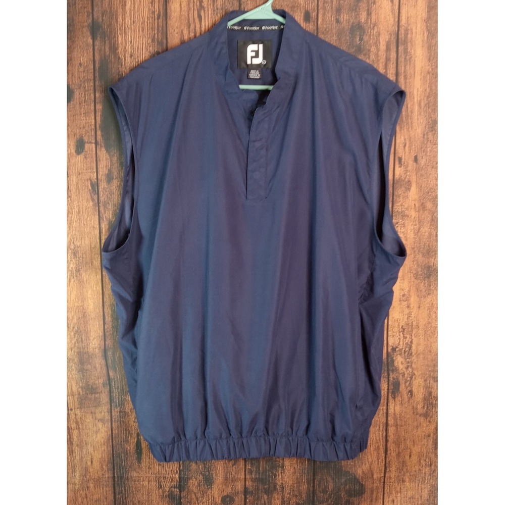 FootJoy Mens XL Navy Blue Golf Vest‎ Windbreaker Sleeveless Pullover Mock Neck